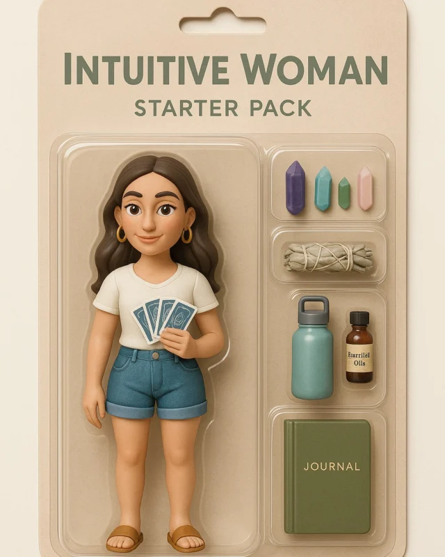 ✨ Intuitive Woman Starter Pack ✨ 

Crystals? Check. Sage? Check. Essential oils? Double check. And of course, a journal to write down all those cosmic downloads. 🌌💫 

Who else feels like this is basically their life in a box? 😂💎 #IntuitiveVibes #StarterPackGoals #ManifestYourMagic #actionfigure #starterkit #chatgpttrend #AI #figurinetrend